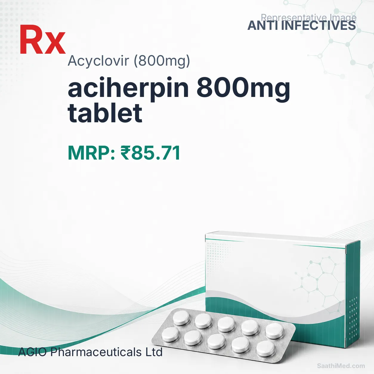 aciherpin 800mg tablet Allopathy (Acyclovir (800mg)) - Uses in Hindi, Side Effects, Substitutes & Price in India