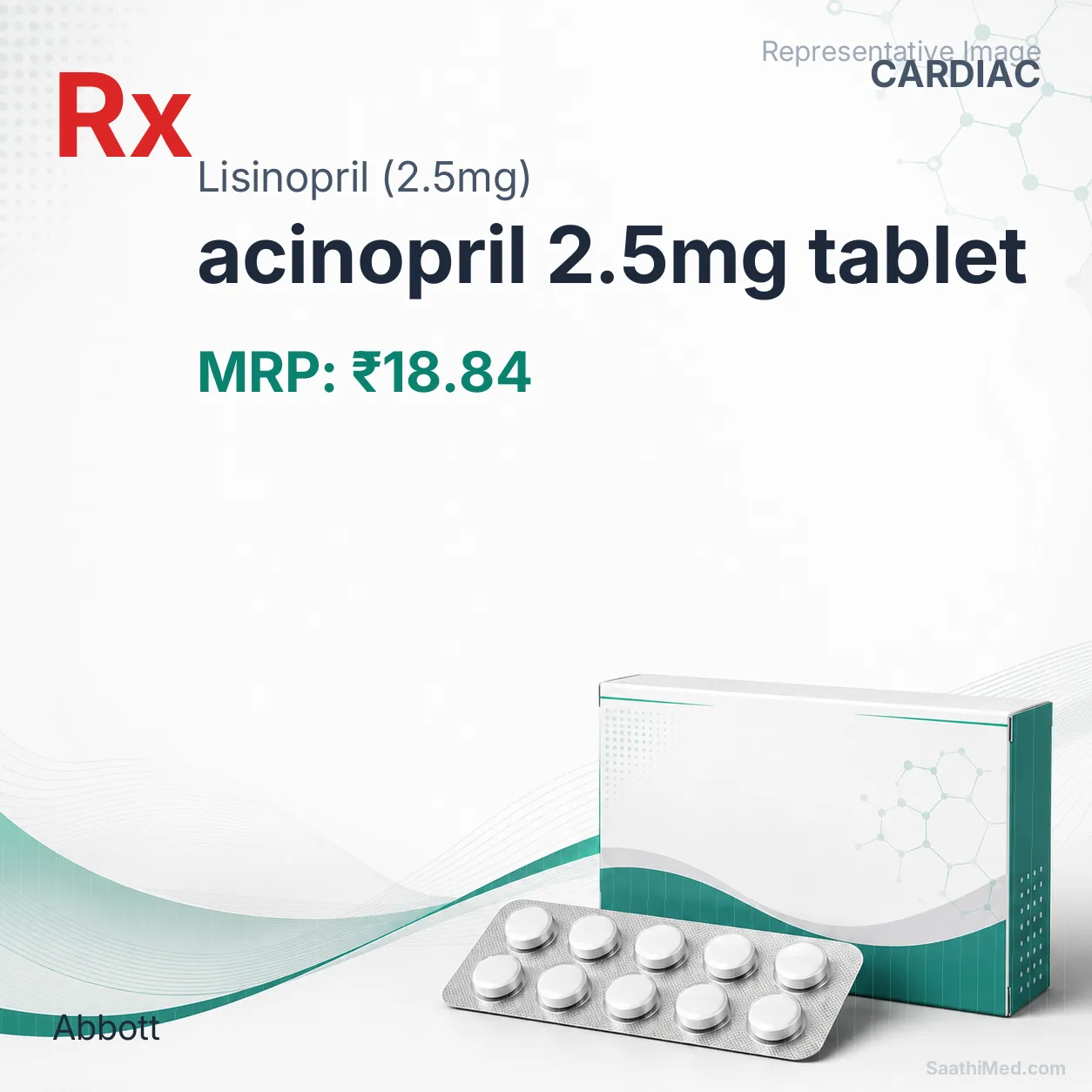 acinopril 2.5mg tablet Allopathy (Lisinopril (2.5mg)) - Uses in Hindi, Side Effects, Substitutes & Price in India