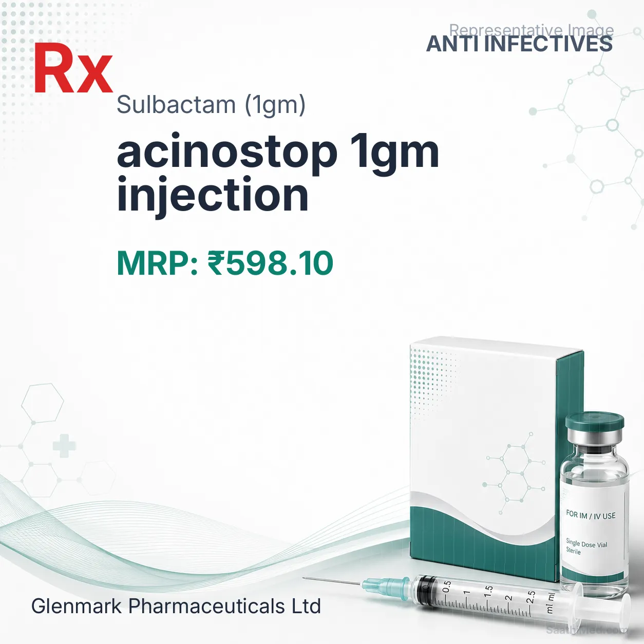 acinostop 1gm injection Allopathy (Sulbactam (1gm)) - Uses in Hindi, Side Effects, Substitutes & Price in India
