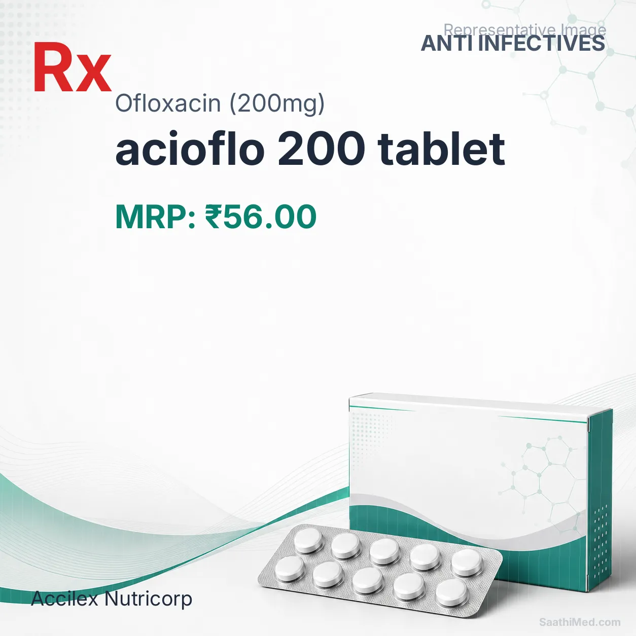 acioflo 200 tablet Allopathy (Ofloxacin (200mg)) - Uses in Hindi, Side Effects, Substitutes & Price in India