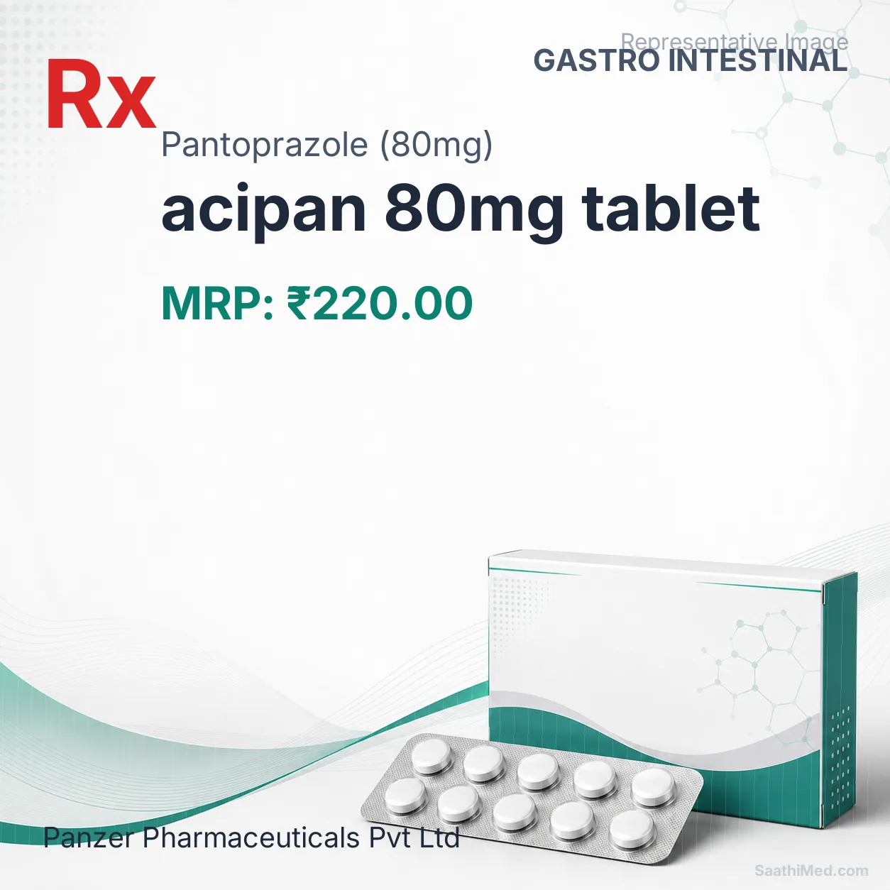 acipan 80mg tablet Allopathy (Pantoprazole (80mg)) - Uses in Hindi, Side Effects, Substitutes & Price in India