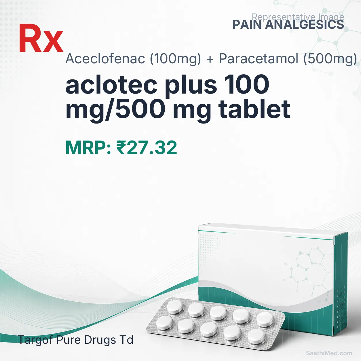 aclotec plus 100 mg/500 mg tablet Allopathy (Aceclofenac (100mg)) - Uses in Hindi, Side Effects, Substitutes & Price in India