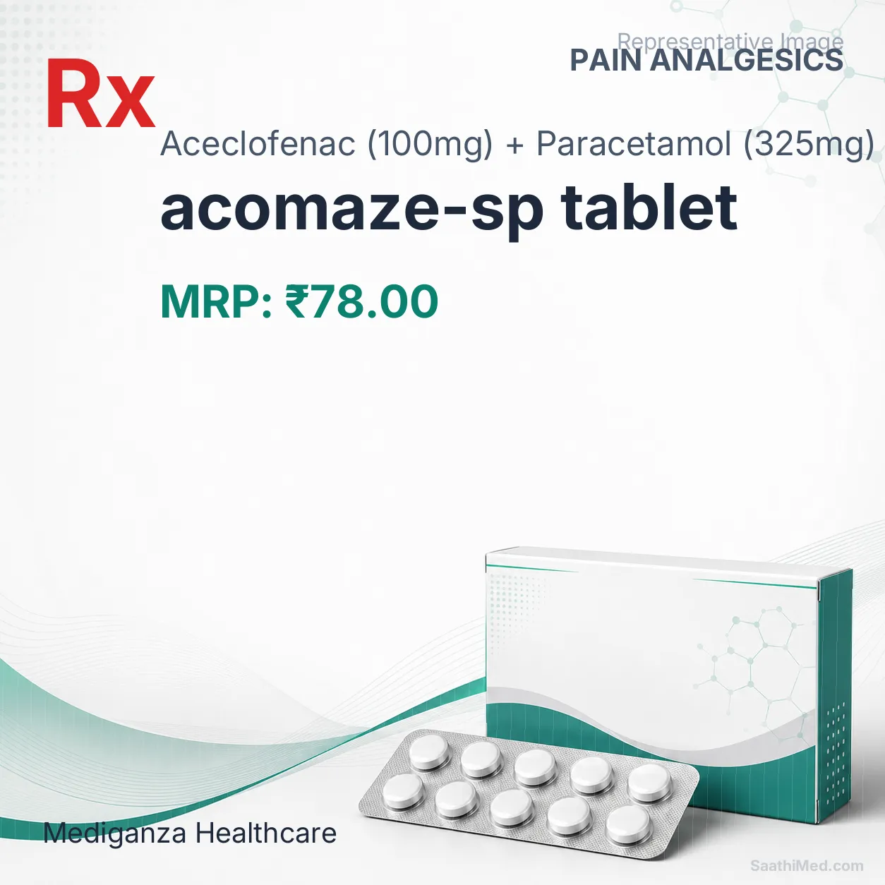 acomaze-sp tablet Allopathy (Aceclofenac (100mg)) - Uses in Hindi, Side Effects, Substitutes & Price in India