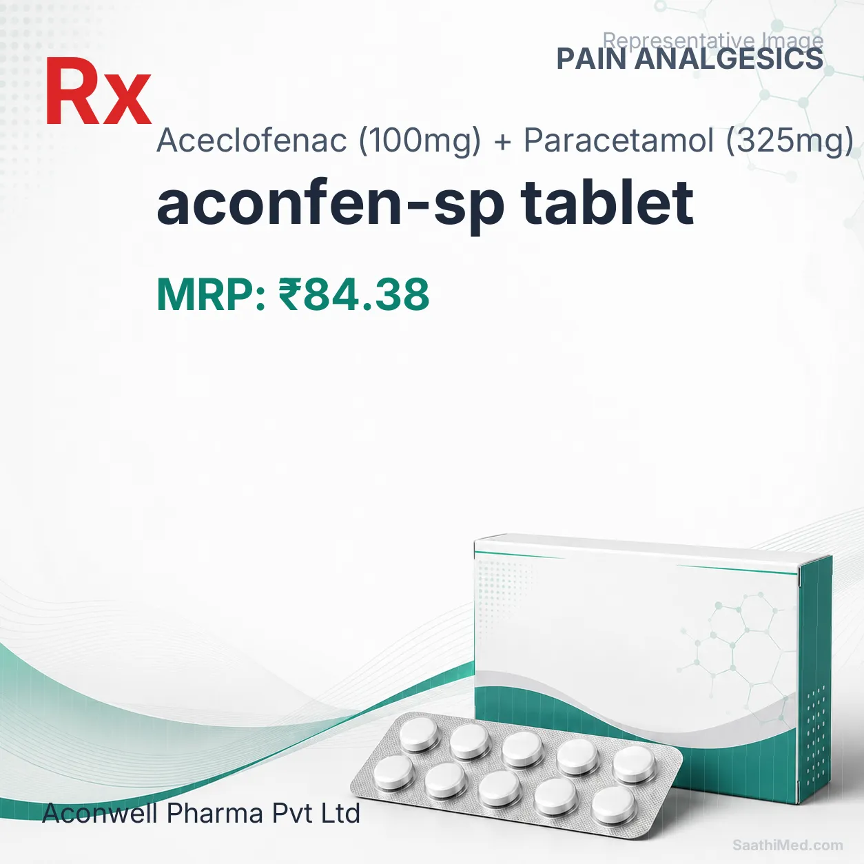 aconfen-sp tablet Allopathy (Aceclofenac (100mg)) - Uses in Hindi, Side Effects, Substitutes & Price in India