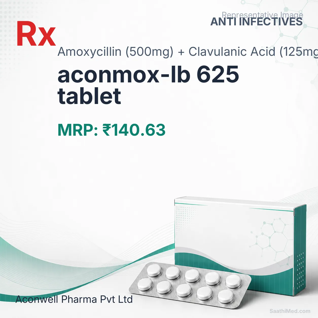 aconmox-lb 625 tablet Allopathy (Amoxycillin (500mg)) - Uses in Hindi, Side Effects, Substitutes & Price in India