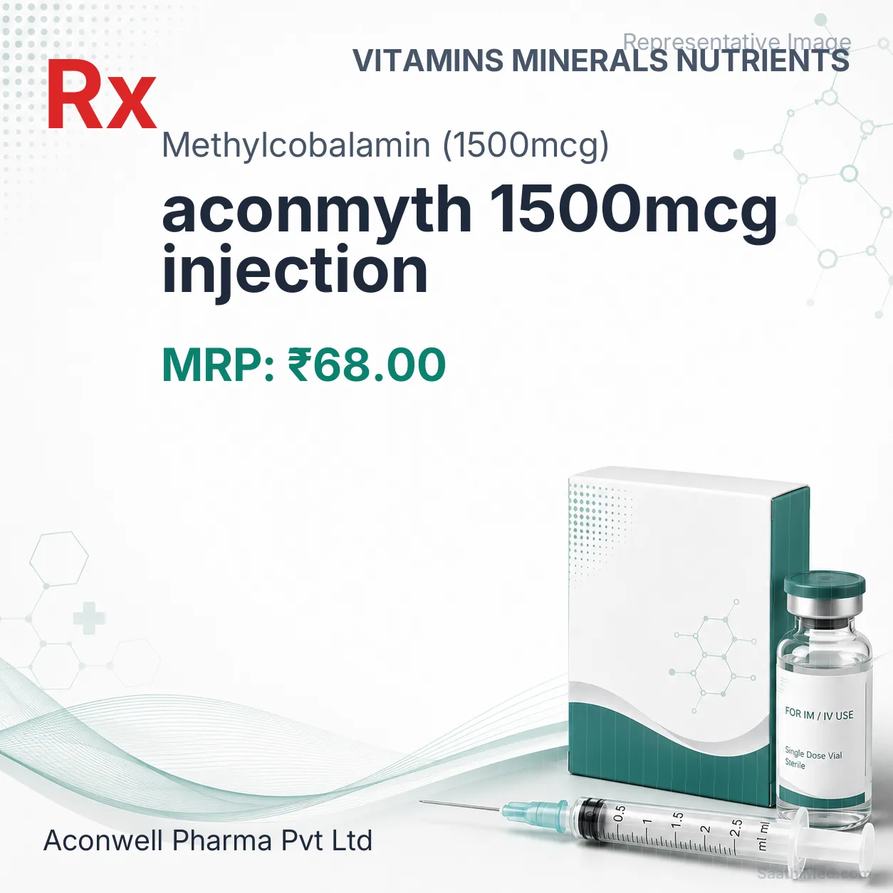 aconmyth 1500mcg injection - Methylcobalamin (1500mcg) medicine