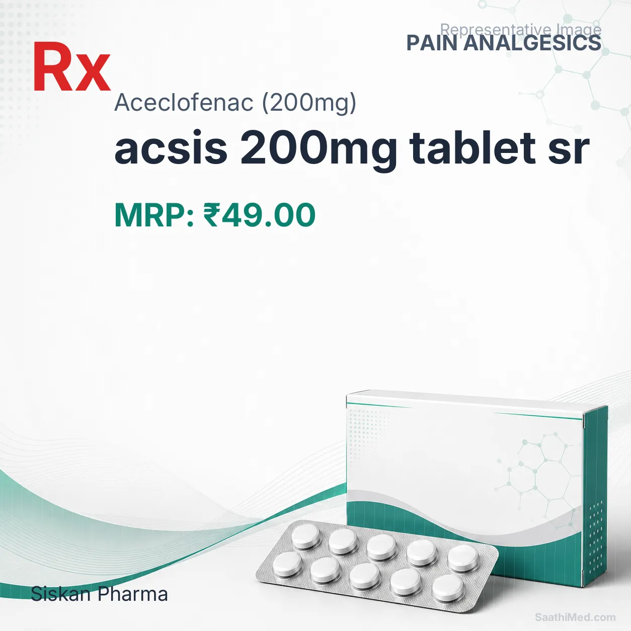 acsis 200mg tablet sr Allopathy (Aceclofenac (200mg)) - Uses in Hindi, Side Effects, Substitutes & Price in India