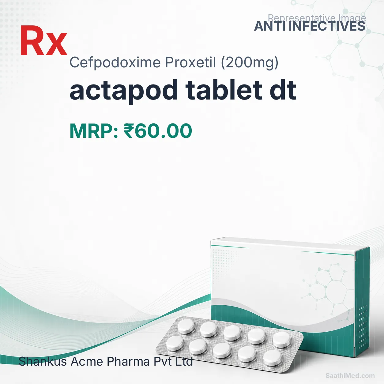 actapod tablet dt Allopathy (Cefpodoxime Proxetil (200mg)) - Uses in Hindi, Side Effects, Substitutes & Price in India