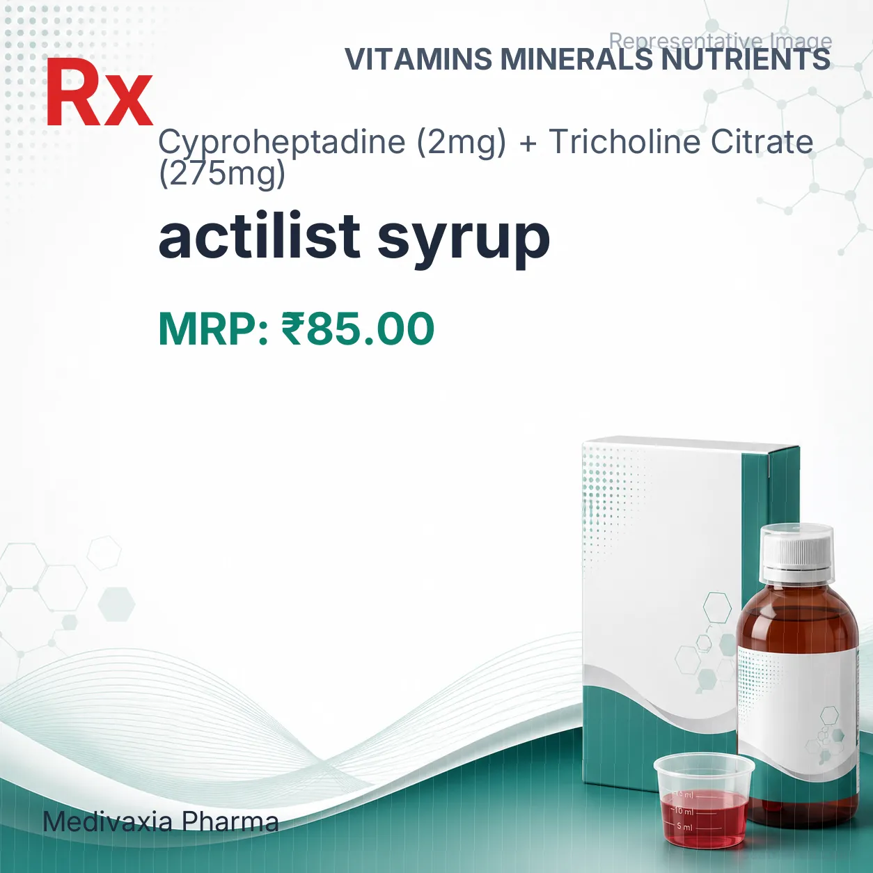actilist syrup Allopathy (Cyproheptadine (2mg)) - Uses in Hindi, Side Effects, Substitutes & Price in India