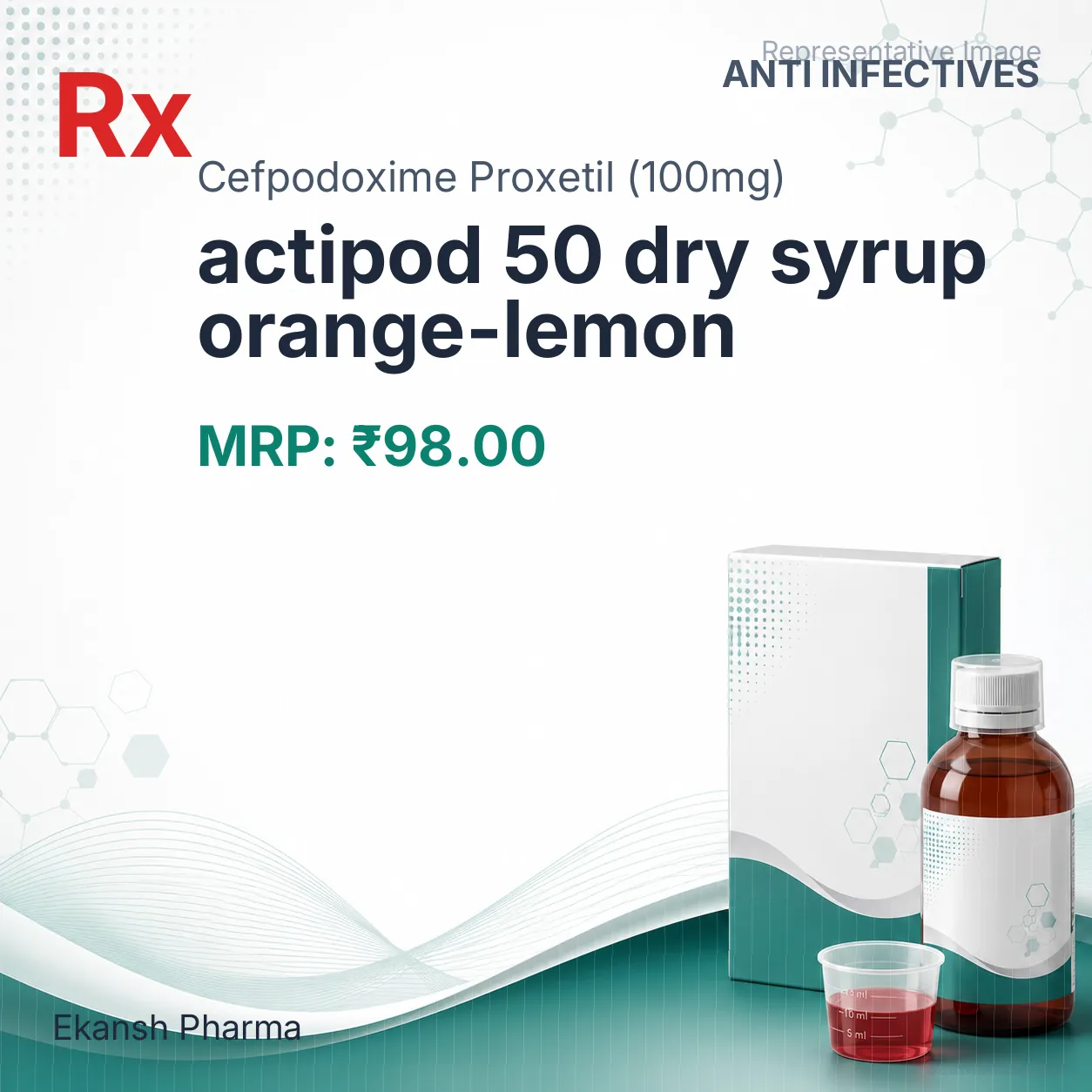 actipod 50 dry syrup orange-lemon Allopathy (Cefpodoxime Proxetil (100mg)) - Uses in Hindi, Side Effects, Substitutes & Price in India