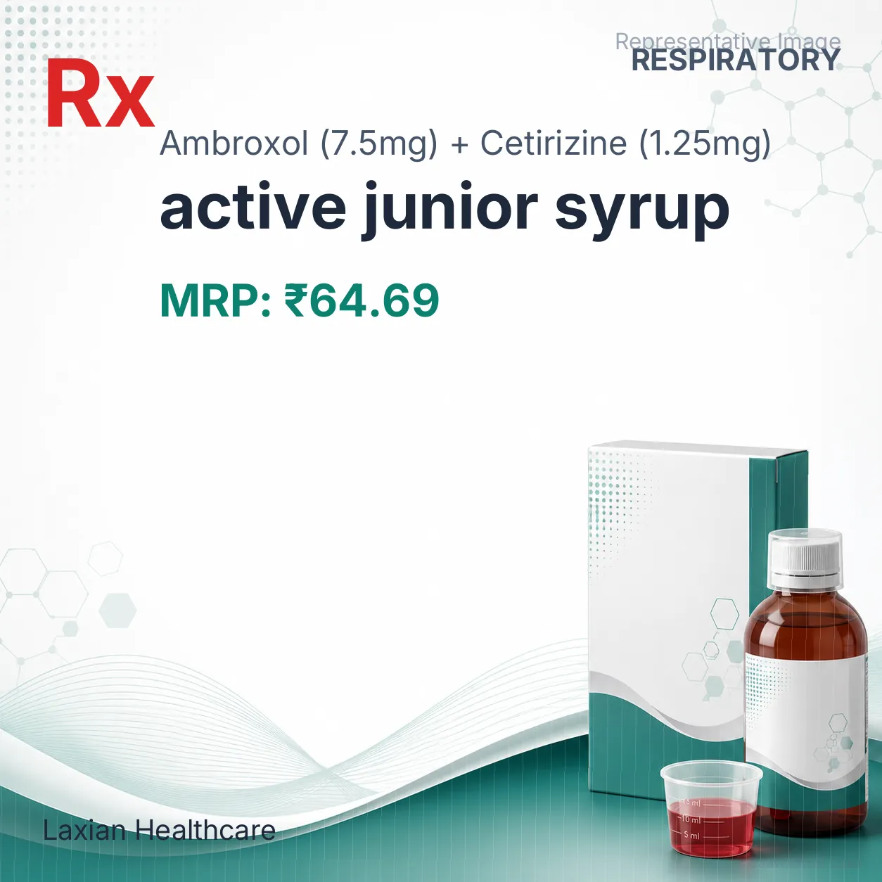 active junior syrup - Ambroxol (7.5mg) + Cetirizine (1.25mg) medicine
