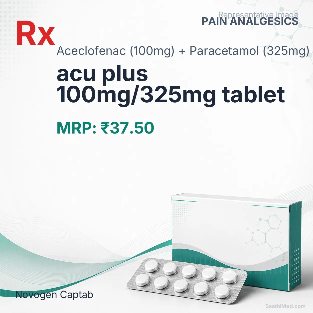 acu plus 100mg/325mg tablet Allopathy (Aceclofenac (100mg)) - Uses in Hindi, Side Effects, Substitutes & Price in India