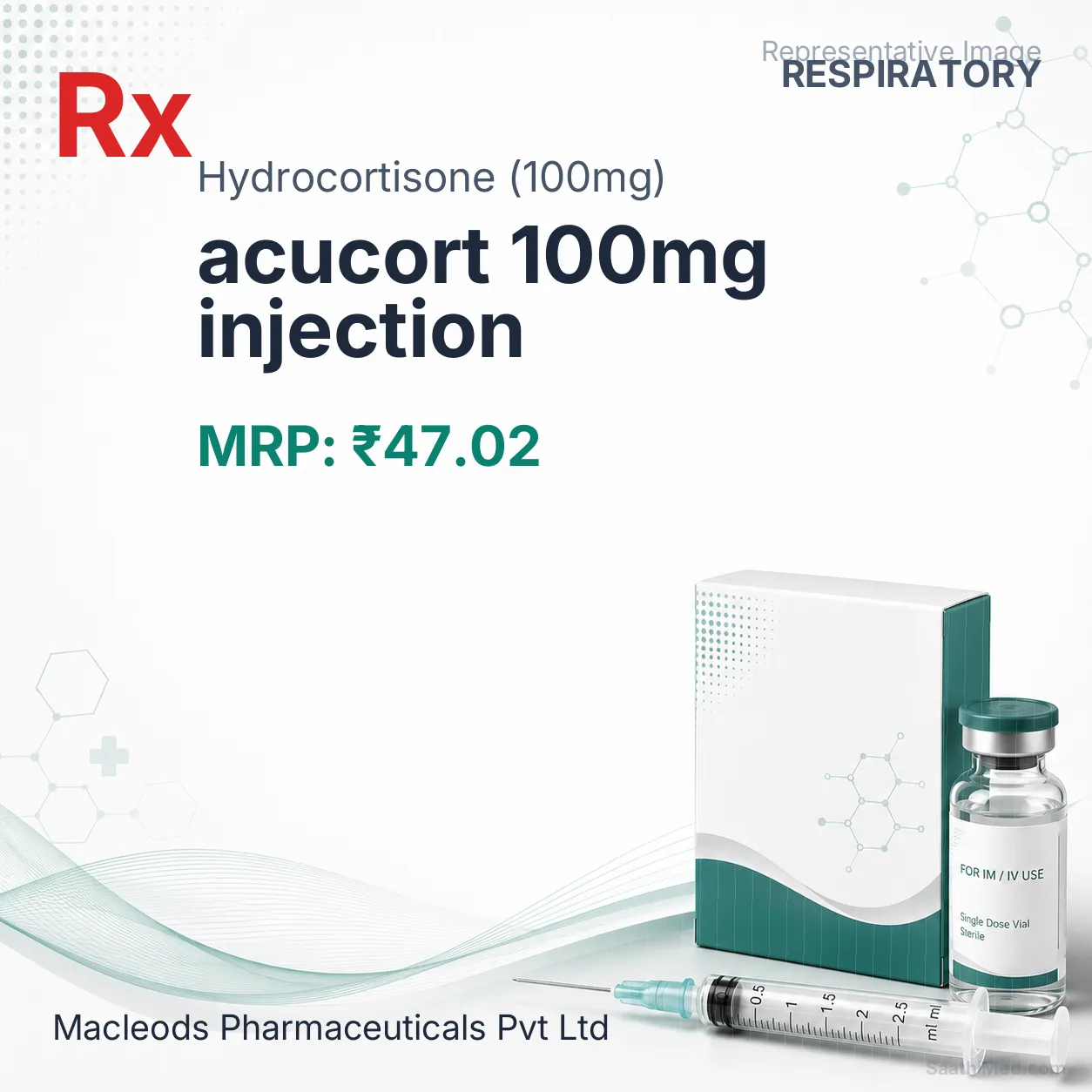 acucort 100mg injection Allopathy (Hydrocortisone (100mg)) - Uses in Hindi, Side Effects, Substitutes & Price in India