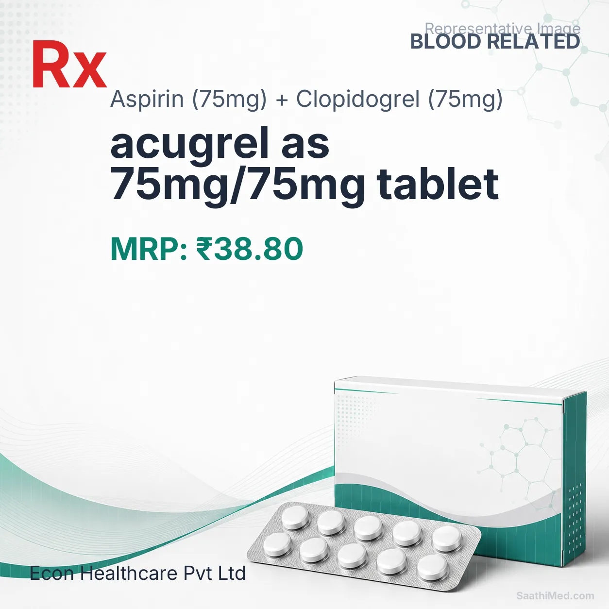 acugrel as 75mg/75mg tablet Allopathy (Aspirin (75mg)) - Uses in Hindi, Side Effects, Substitutes & Price in India