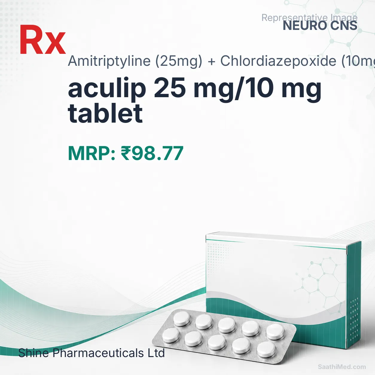 aculip 25 mg/10 mg tablet Allopathy (Amitriptyline (25mg)) - Uses in Hindi, Side Effects, Substitutes & Price in India
