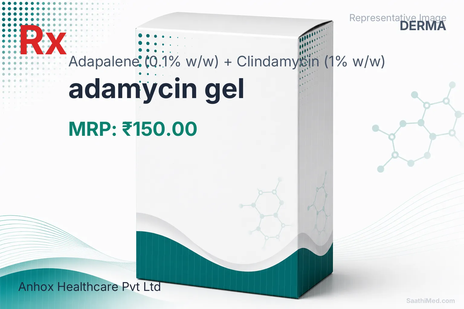 adamycin gel - Adapalene (0.1% w/w) + Clindamycin (1% w/w) medicine