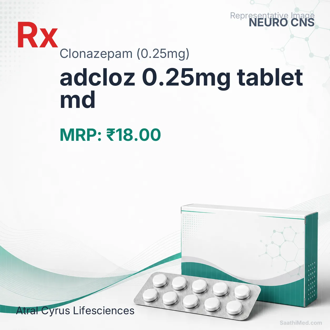 adcloz 0.25mg tablet md Allopathy (Clonazepam (0.25mg)) - Uses in Hindi, Side Effects, Substitutes & Price in India