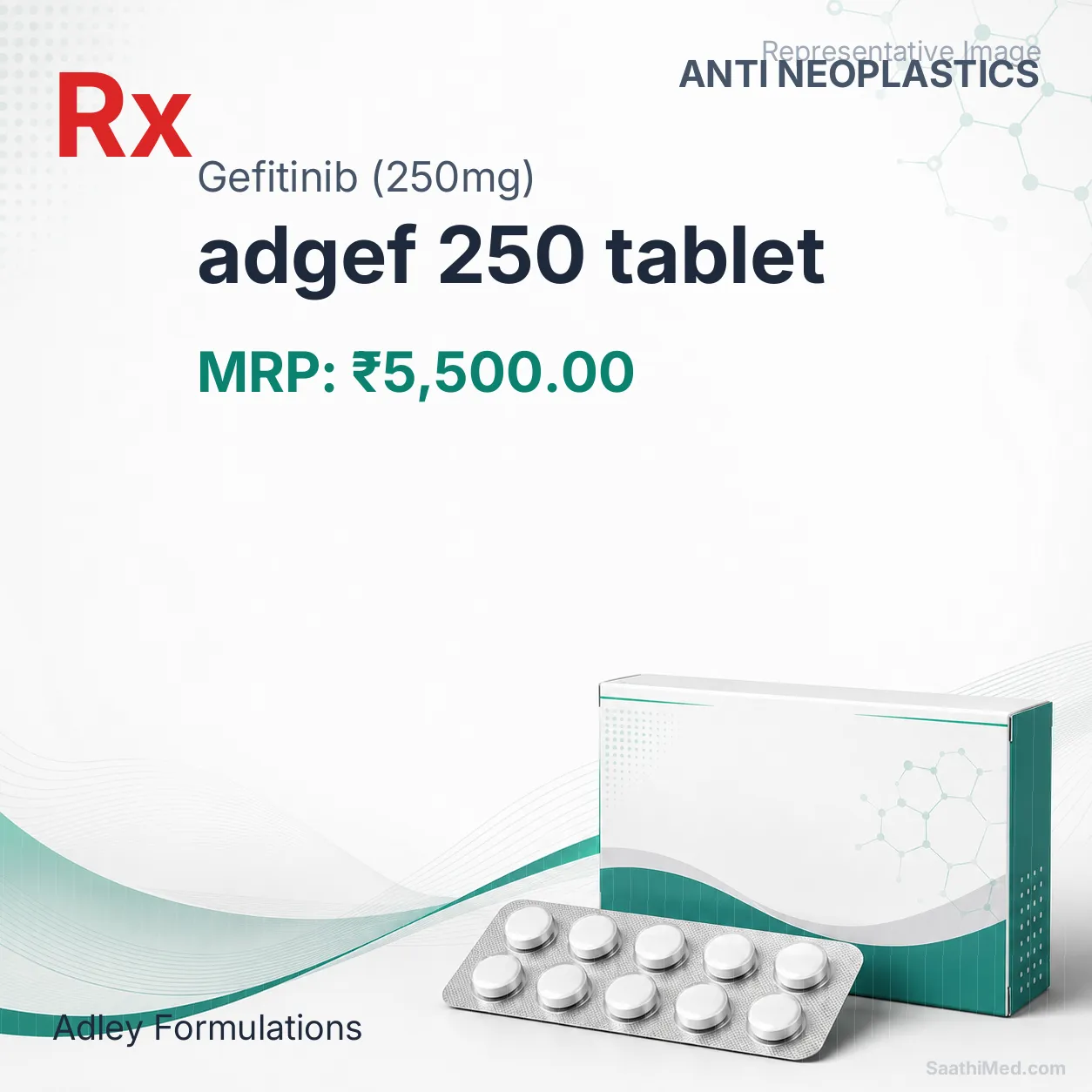 adgef 250 tablet Allopathy (Gefitinib (250mg)) - Uses in Hindi, Side Effects, Substitutes & Price in India