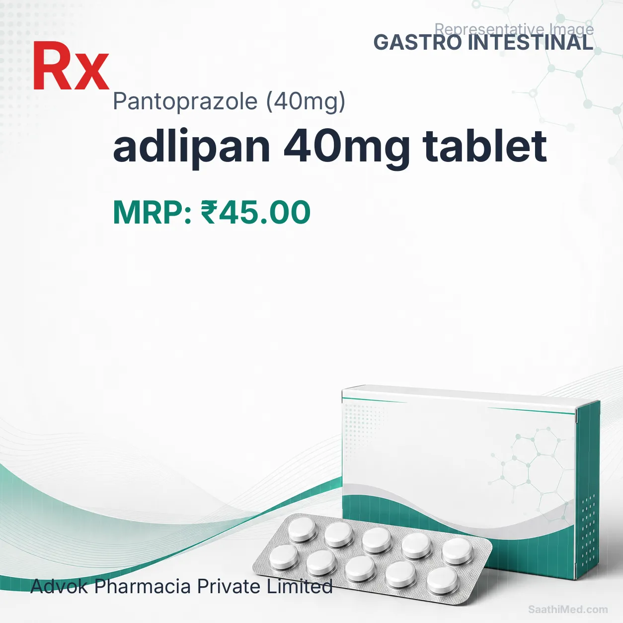 adlipan 40mg tablet Allopathy (Pantoprazole (40mg)) - Uses in Hindi, Side Effects, Substitutes & Price in India