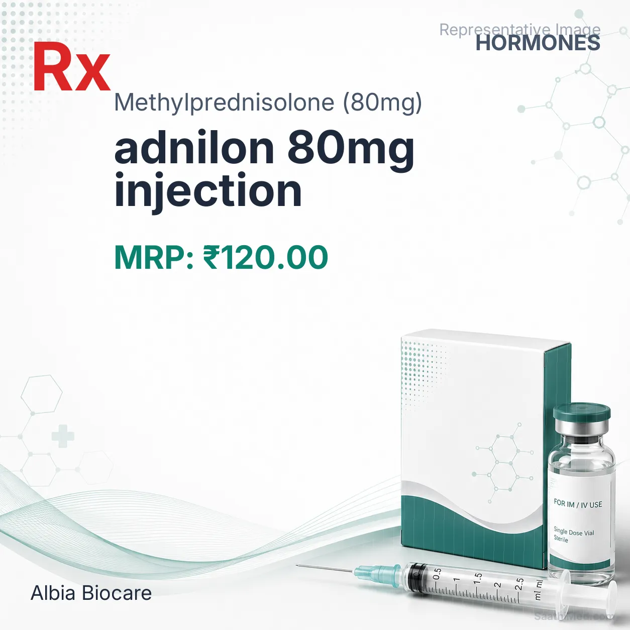 adnilon 80mg injection Allopathy (Methylprednisolone (80mg)) - Uses in Hindi, Side Effects, Substitutes & Price in India