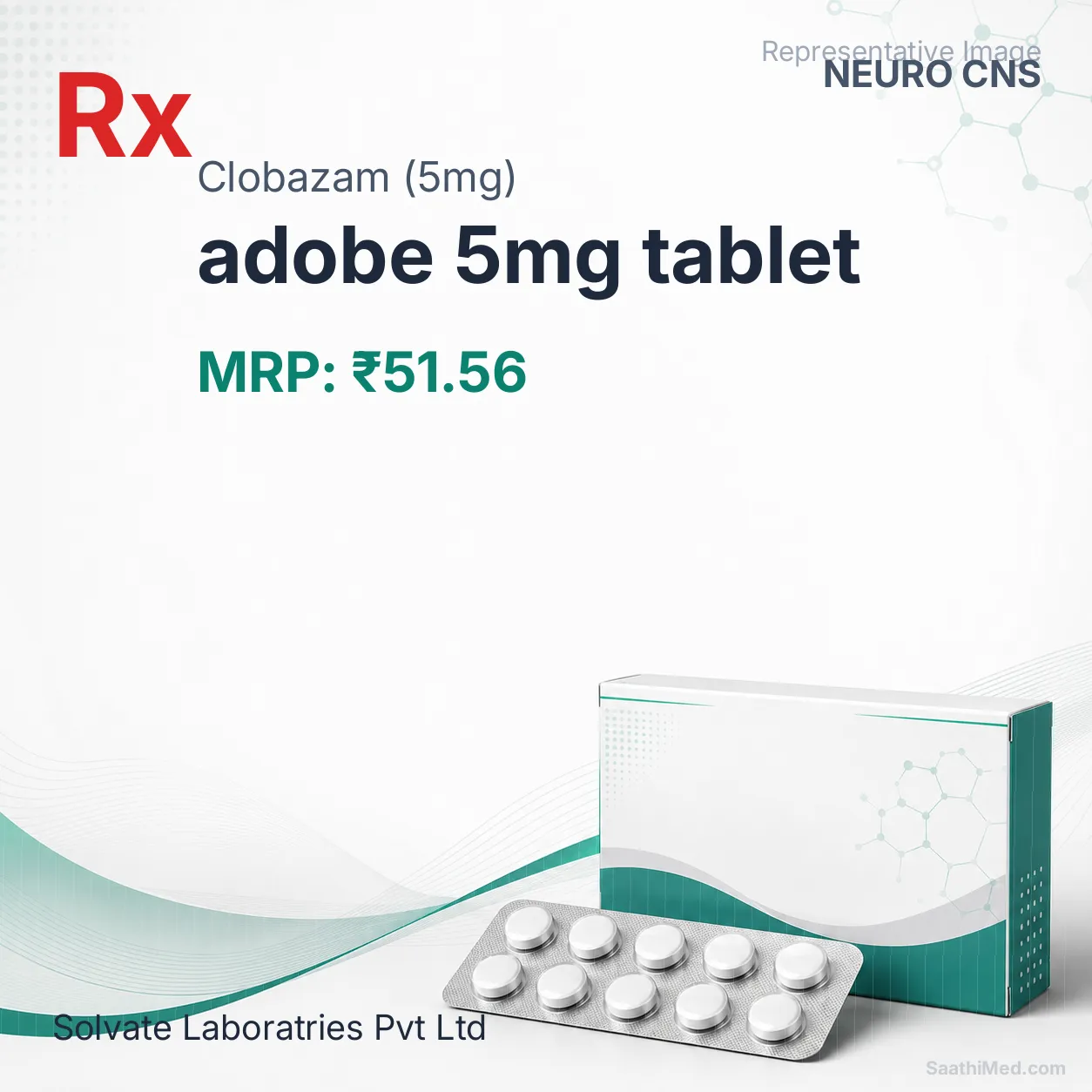 adobe 5mg tablet Allopathy (Clobazam (5mg)) - Uses in Hindi, Side Effects, Substitutes & Price in India
