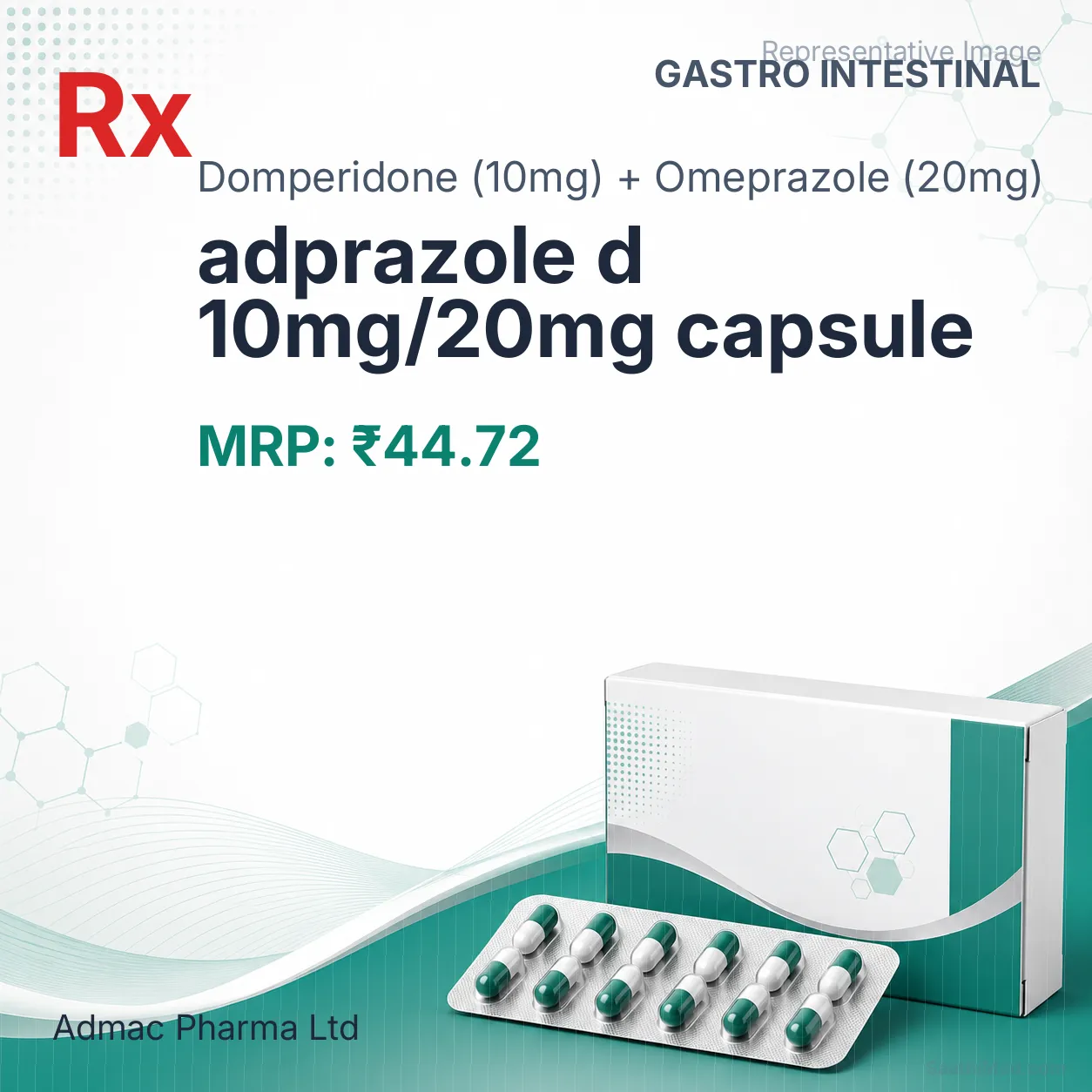 adprazole d 10mg/20mg capsule Allopathy (Domperidone (10mg)) - Uses in Hindi, Side Effects, Substitutes & Price in India