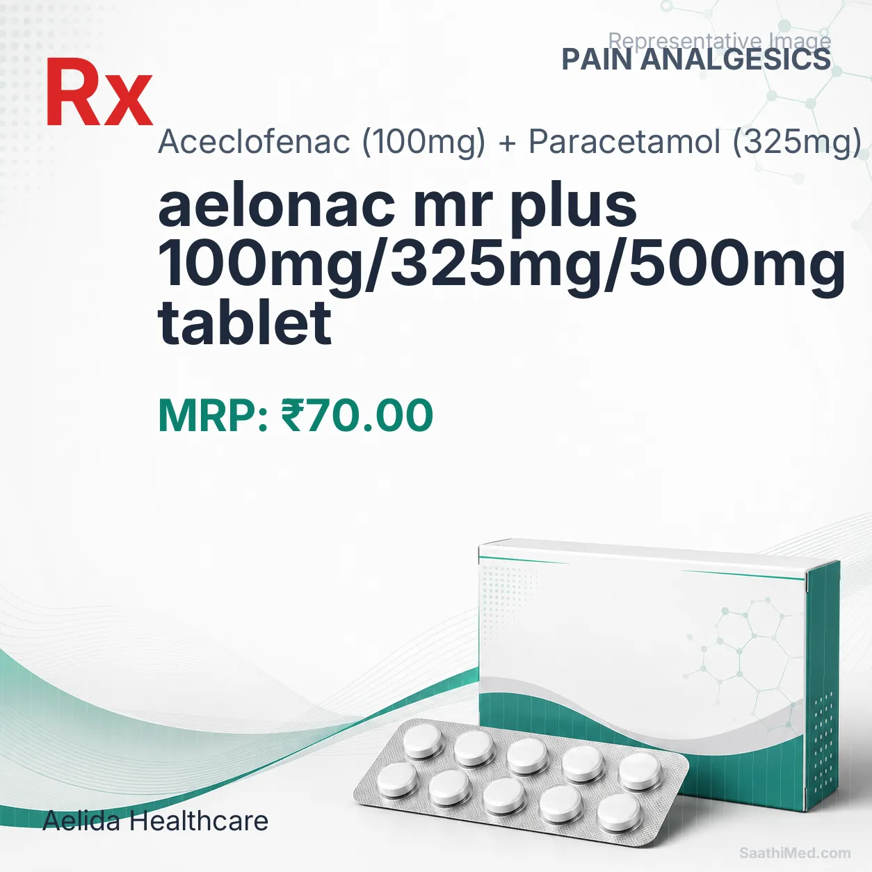 aelonac mr plus 100mg/325mg/500mg tablet Allopathy (Aceclofenac (100mg)) - Uses in Hindi, Side Effects, Substitutes & Price in India