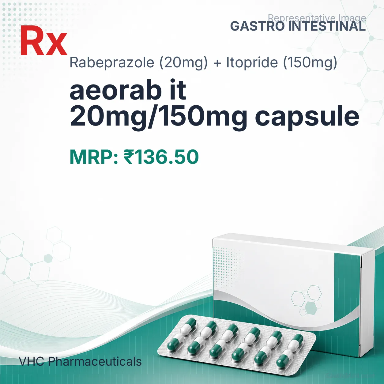 aeorab it 20mg/150mg capsule Allopathy (Rabeprazole (20mg)) - Uses in Hindi, Side Effects, Substitutes & Price in India