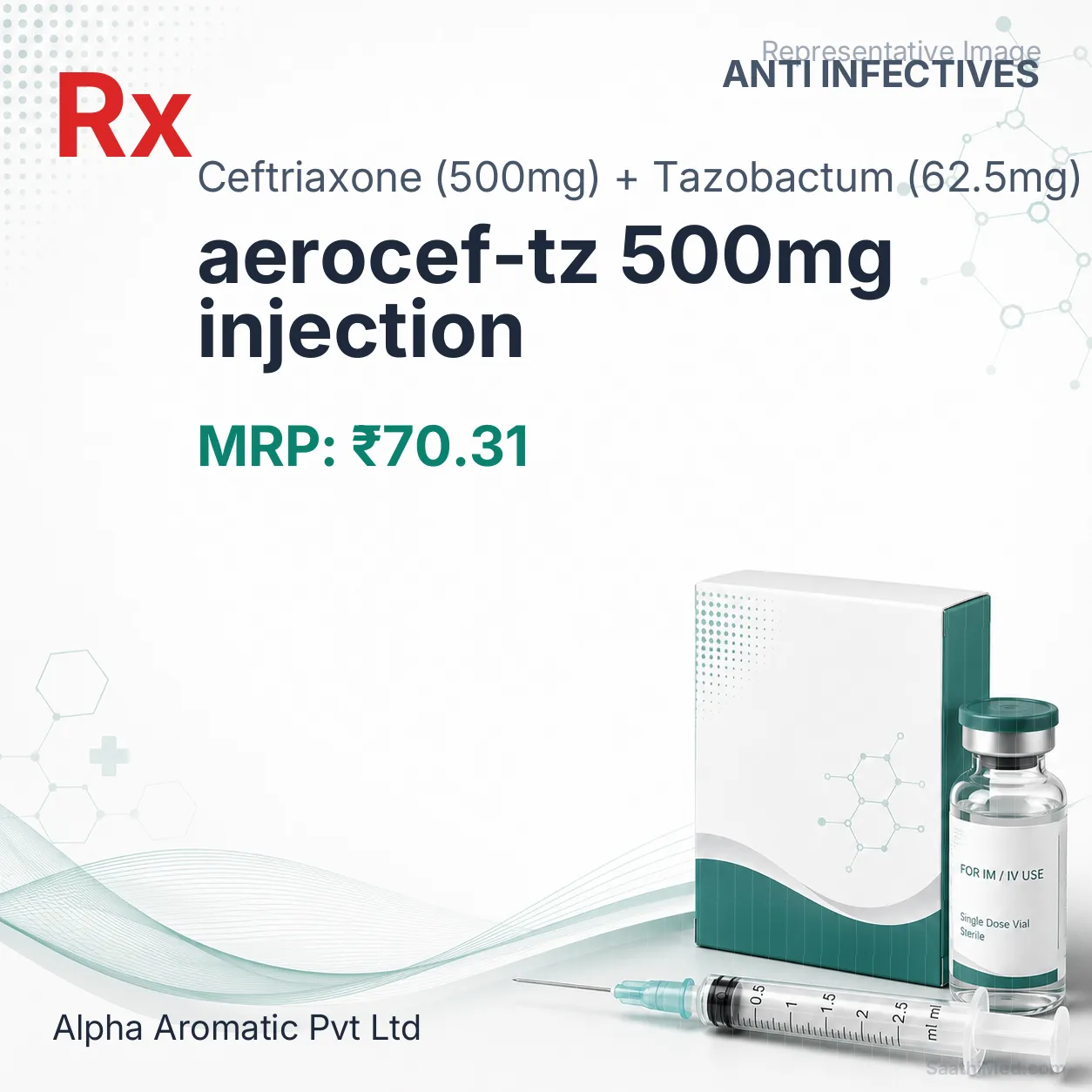 aerocef-tz 500mg injection Allopathy (Ceftriaxone (500mg)) - Uses in Hindi, Side Effects, Substitutes & Price in India