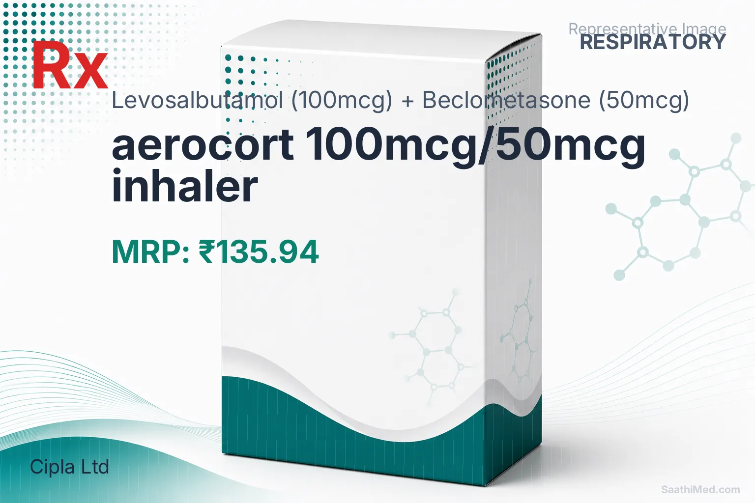 aerocort 100mcg/50mcg inhaler Allopathy (Levosalbutamol (100mcg)) - Uses in Hindi, Side Effects, Substitutes & Price in India