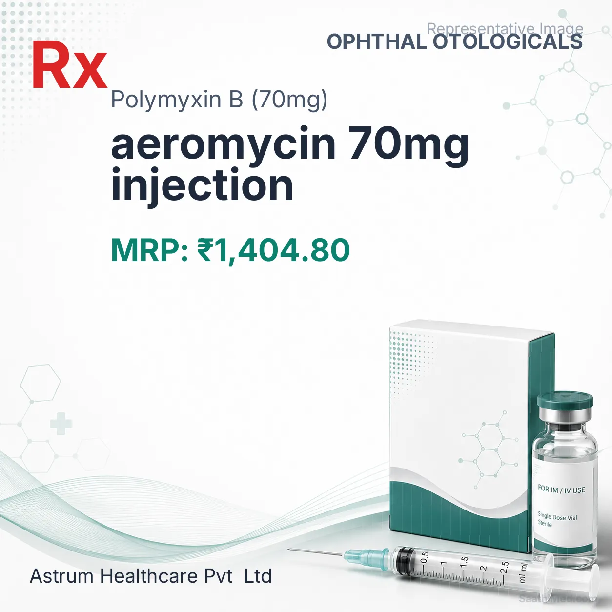 aeromycin 70mg injection Allopathy (Polymyxin B (70mg)) - Uses in Hindi, Side Effects, Substitutes & Price in India