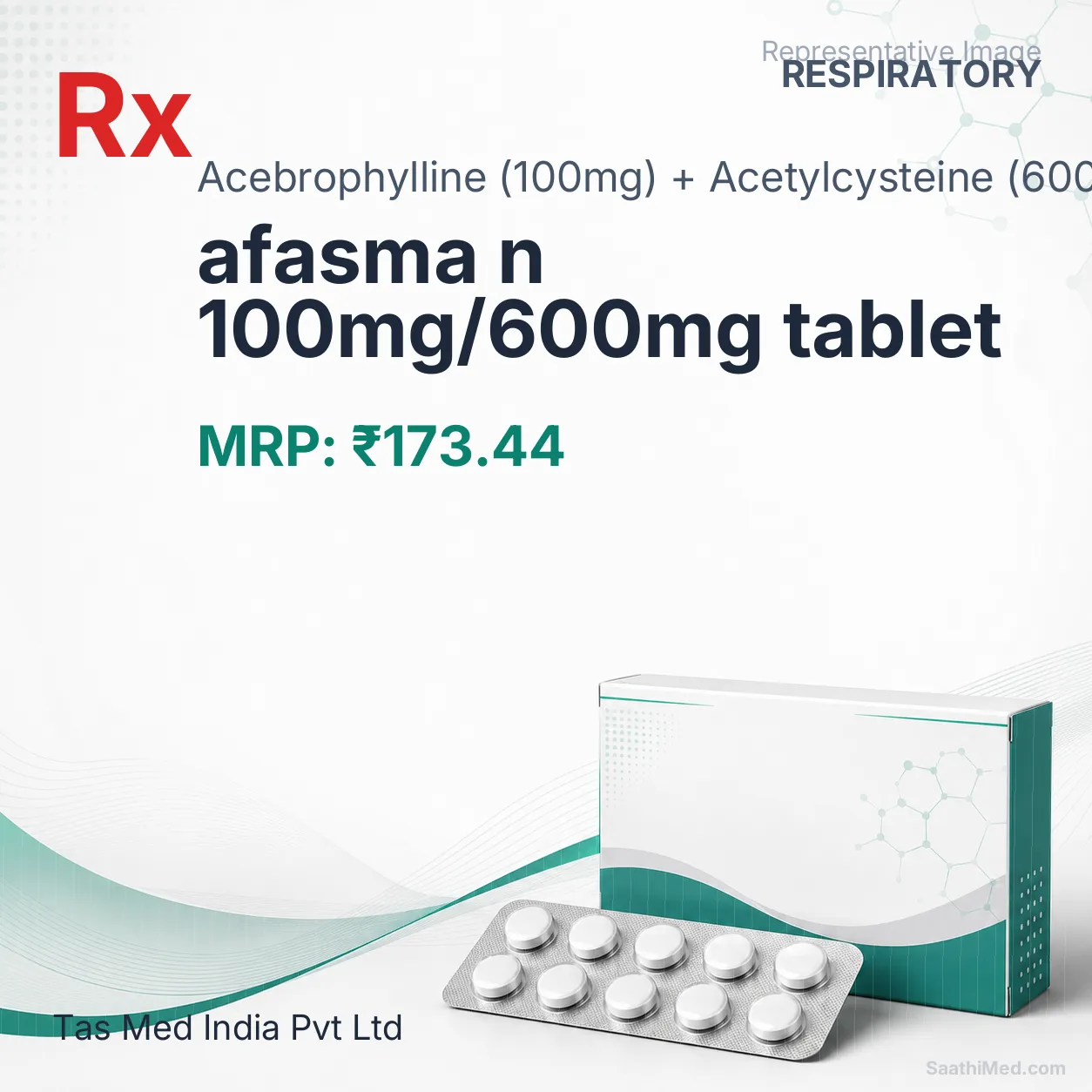 afasma n 100mg/600mg tablet Allopathy (Acebrophylline (100mg)) - Uses in Hindi, Side Effects, Substitutes & Price in India