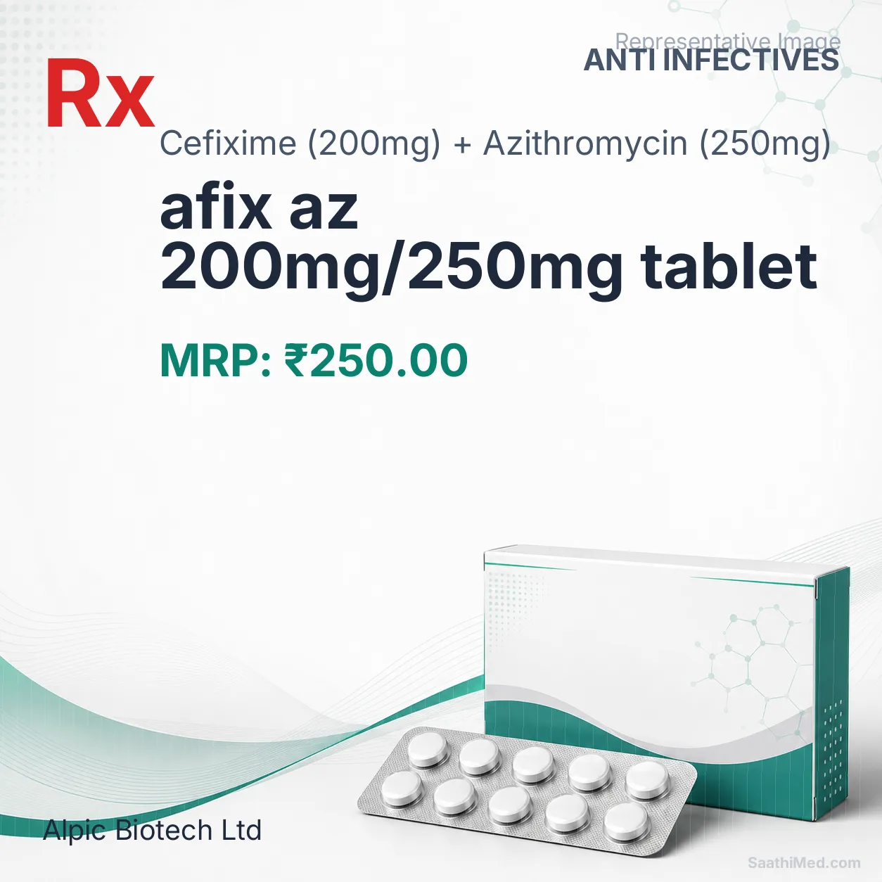 afix az 200mg/250mg tablet Allopathy (Cefixime (200mg)) - Uses in Hindi, Side Effects, Substitutes & Price in India