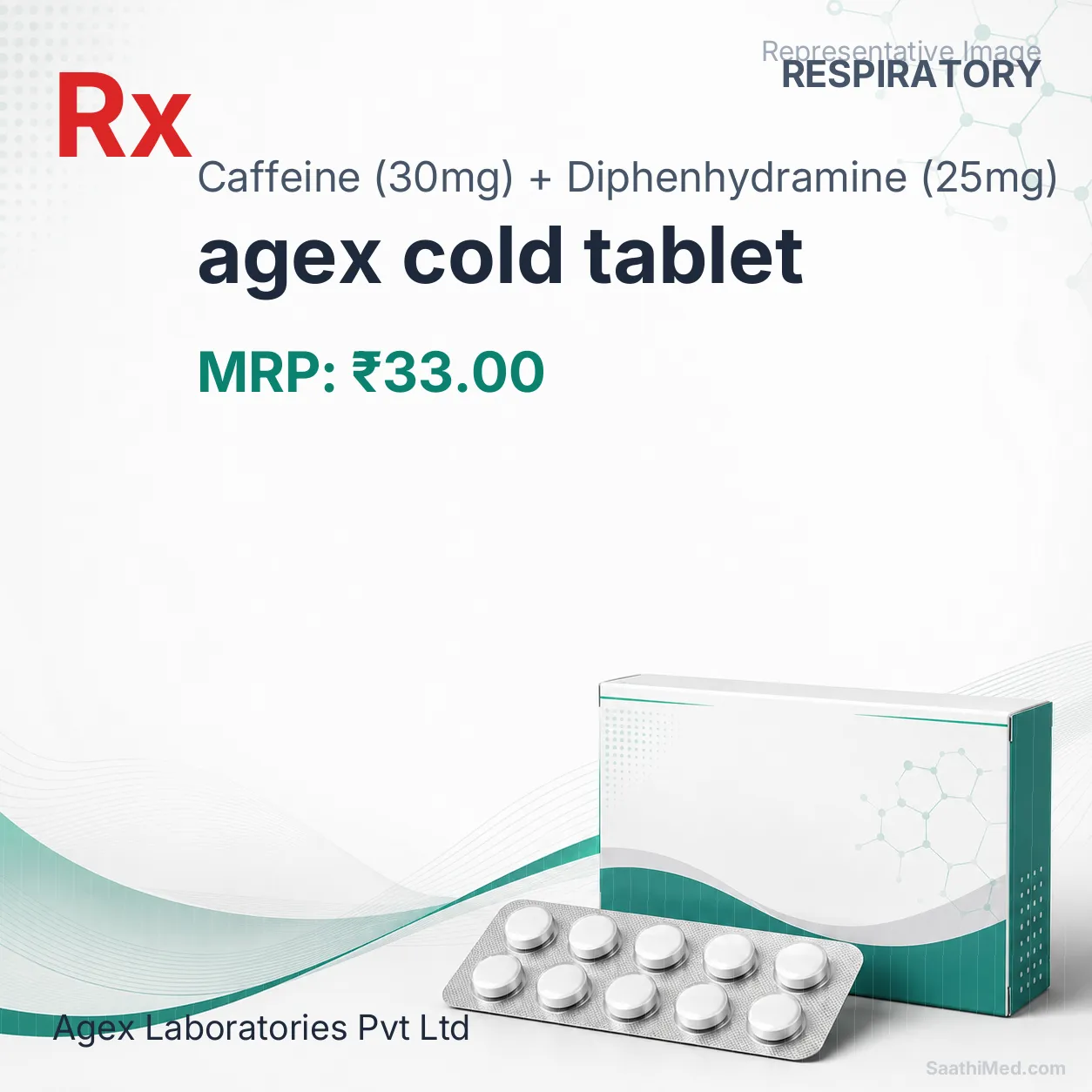 agex cold tablet Allopathy (Caffeine (30mg)) - Uses in Hindi, Side Effects, Substitutes & Price in India