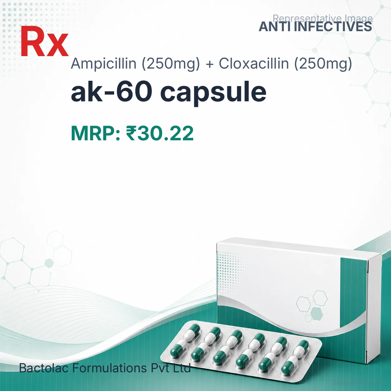 ak-60 capsule - Ampicillin (250mg) + Cloxacillin (250mg) medicine