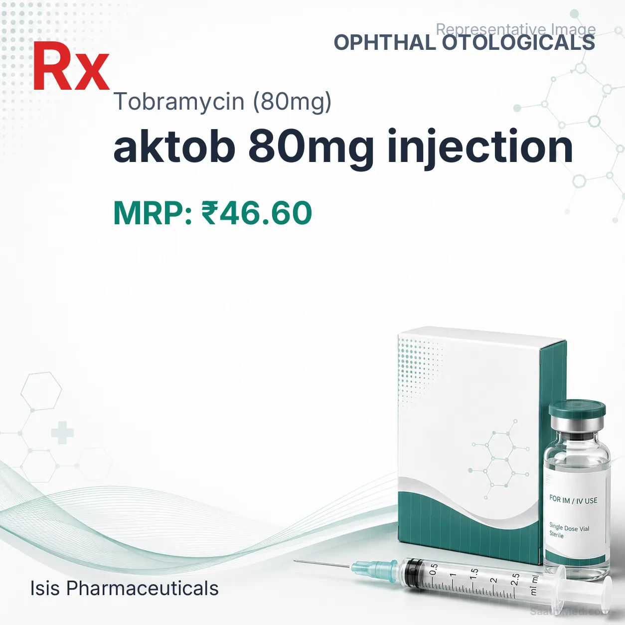 aktob 80mg injection Allopathy (Tobramycin (80mg)) - Uses in Hindi, Side Effects, Substitutes & Price in India