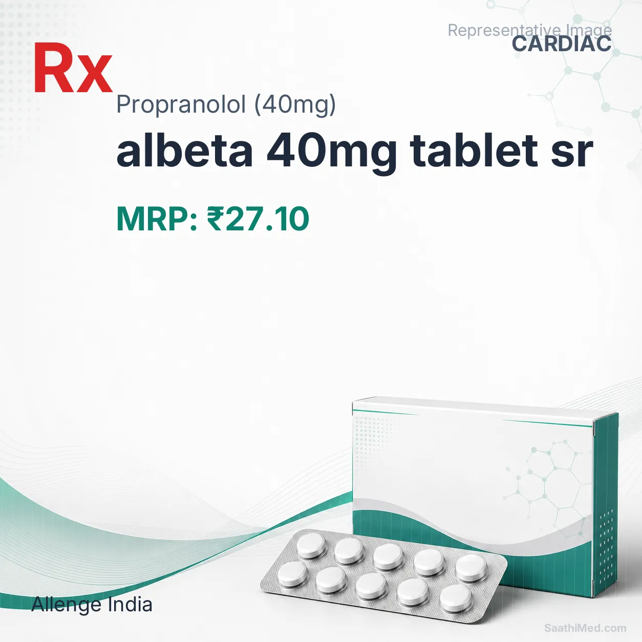 albeta 40mg tablet sr Allopathy (Propranolol (40mg)) - Uses in Hindi, Side Effects, Substitutes & Price in India