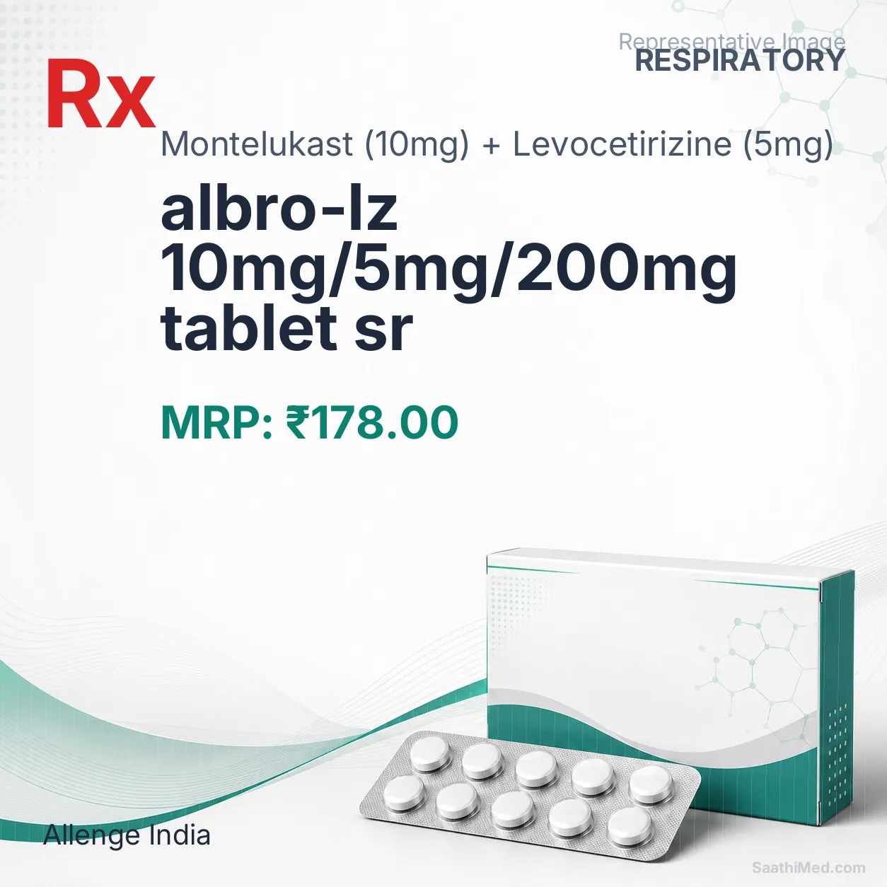 albro-lz 10mg/5mg/200mg tablet sr Allopathy (Montelukast (10mg)) - Uses in Hindi, Side Effects, Substitutes & Price in India