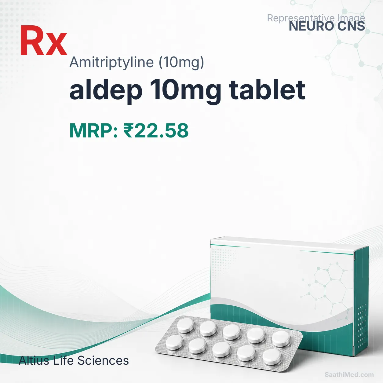 aldep 10mg tablet Allopathy (Amitriptyline (10mg)) - Uses in Hindi, Side Effects, Substitutes & Price in India