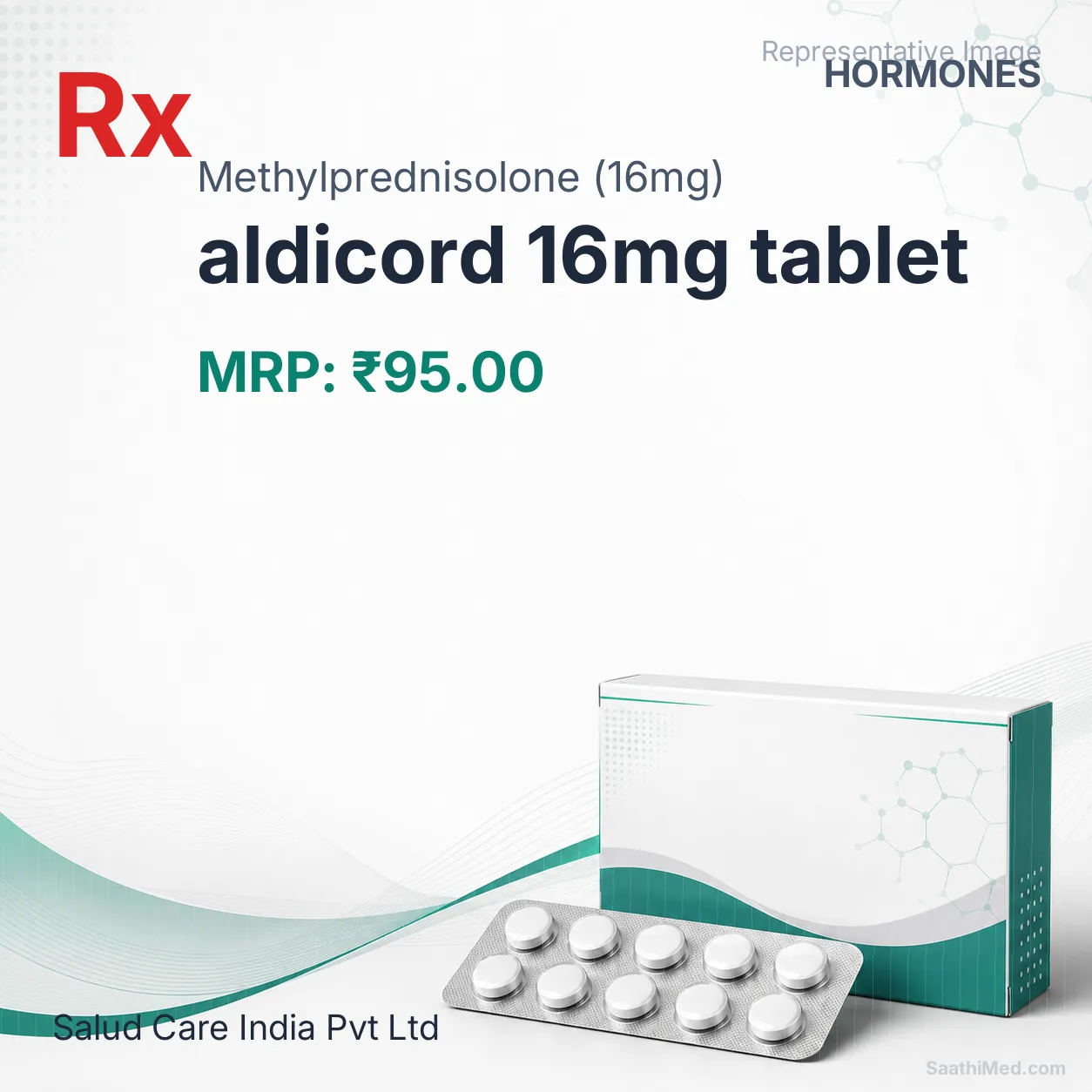 aldicord 16mg tablet Allopathy (Methylprednisolone (16mg)) - Uses in Hindi, Side Effects, Substitutes & Price in India