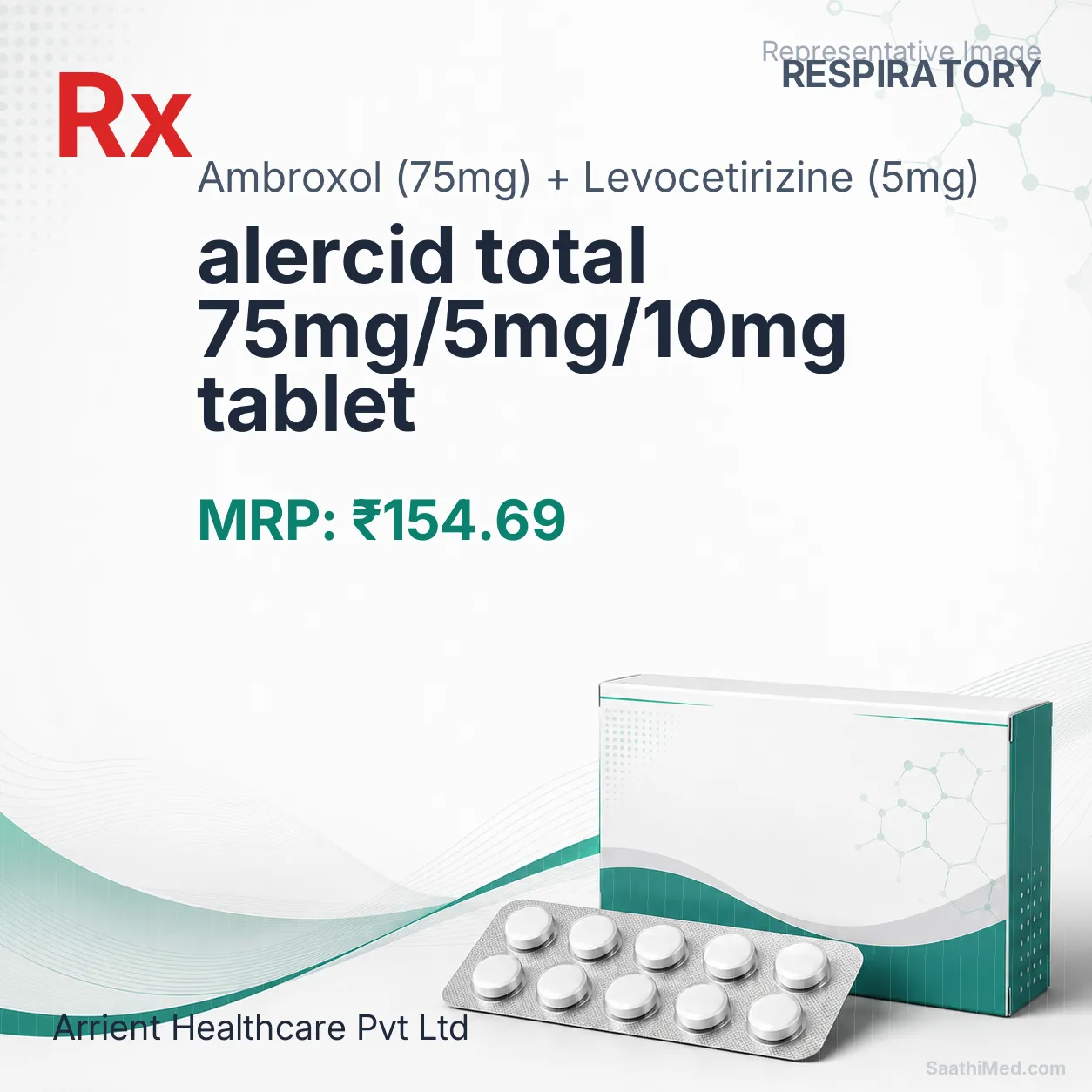 alercid total 75mg/5mg/10mg tablet Allopathy (Ambroxol (75mg)) - Uses in Hindi, Side Effects, Substitutes & Price in India