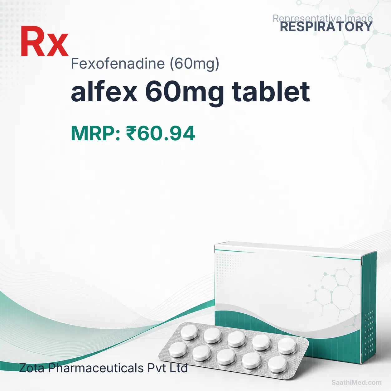 alfex 60mg tablet Allopathy (Fexofenadine (60mg)) - Uses in Hindi, Side Effects, Substitutes & Price in India