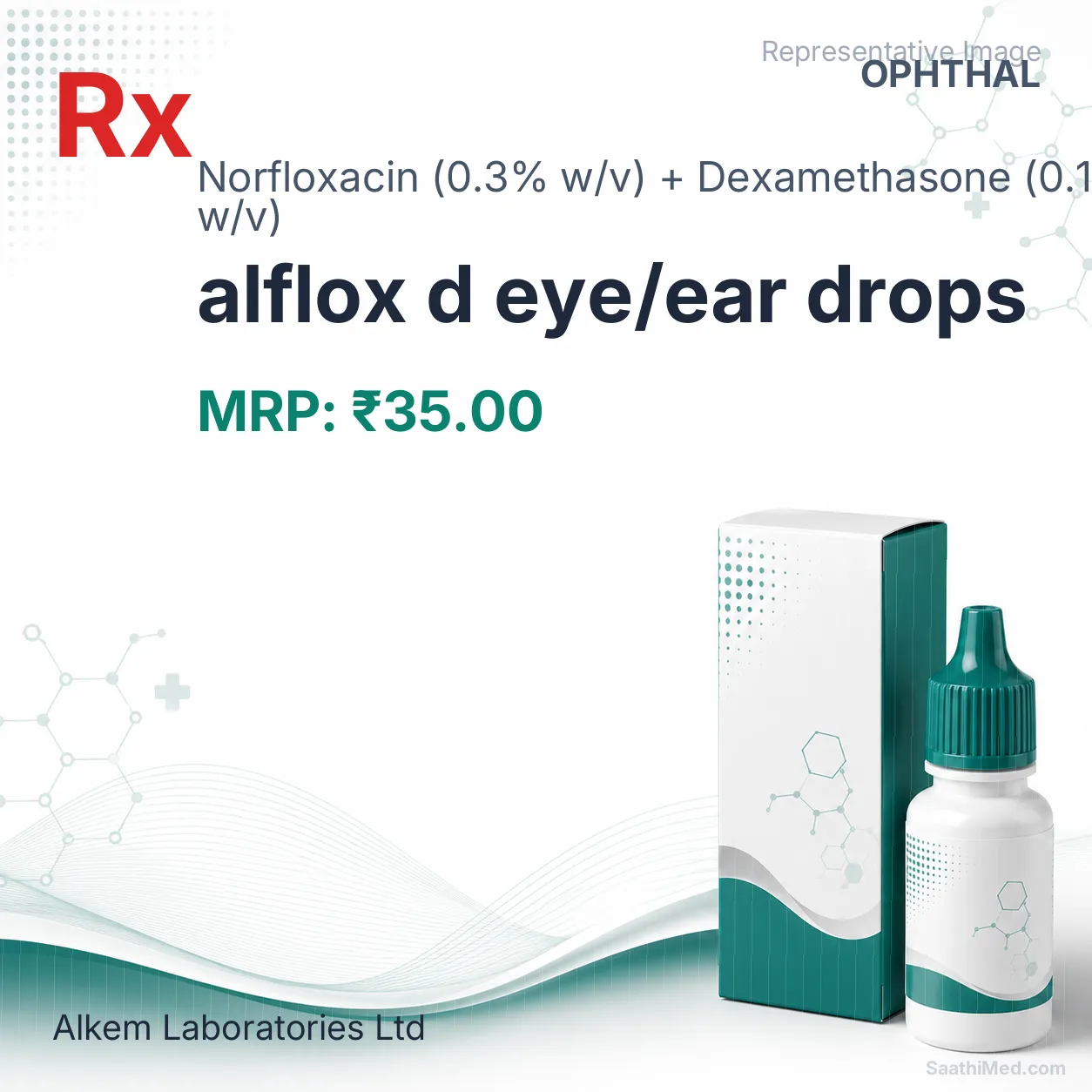 alflox d eye/ear drops Allopathy (Norfloxacin (0.3% w/v)) - Uses in Hindi, Side Effects, Substitutes & Price in India
