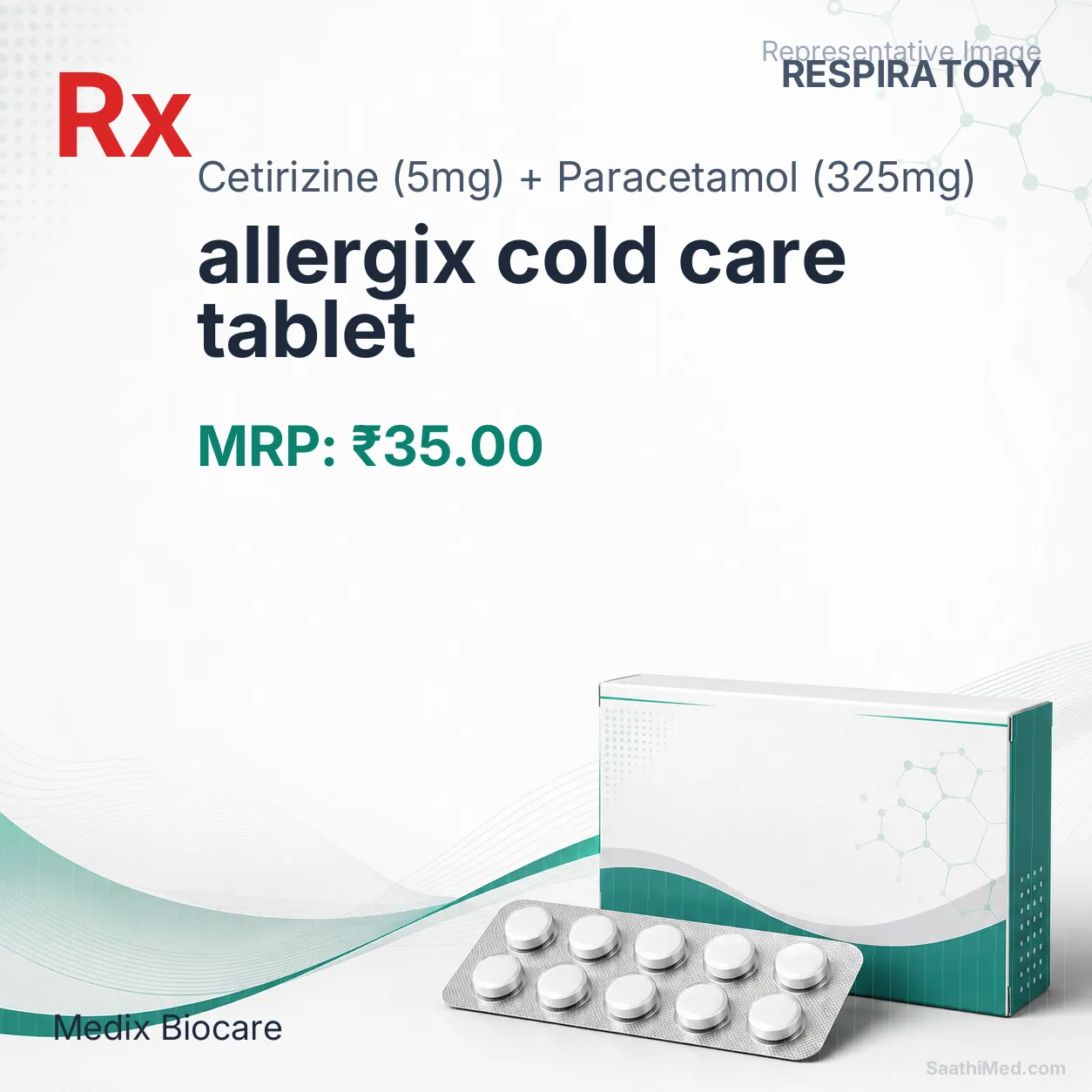 allergix cold care tablet - Cetirizine (5mg) + Paracetamol (325mg) medicine
