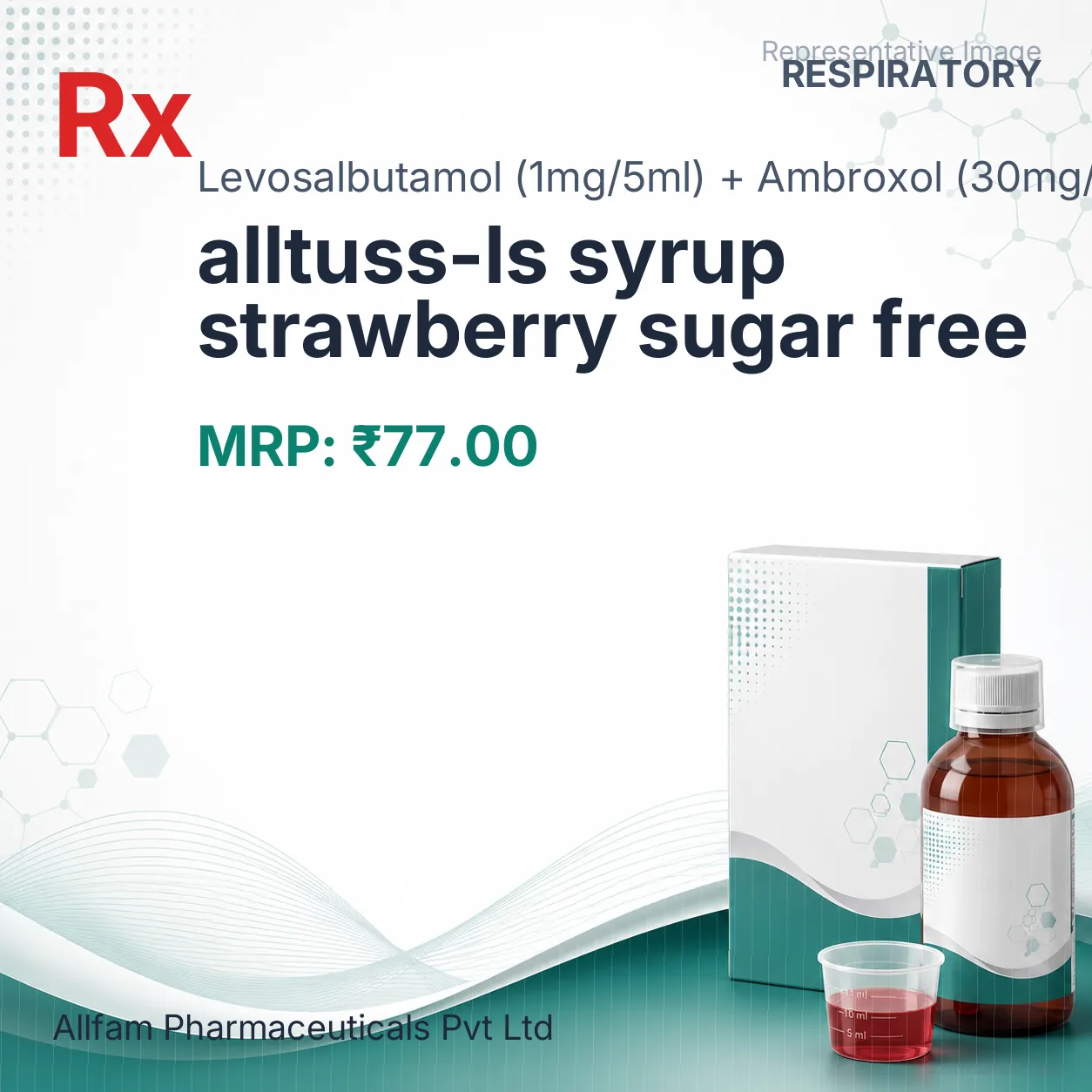 alltuss-ls syrup strawberry sugar free Allopathy (Levosalbutamol (1mg/5ml)) - Uses in Hindi, Side Effects, Substitutes & Price in India