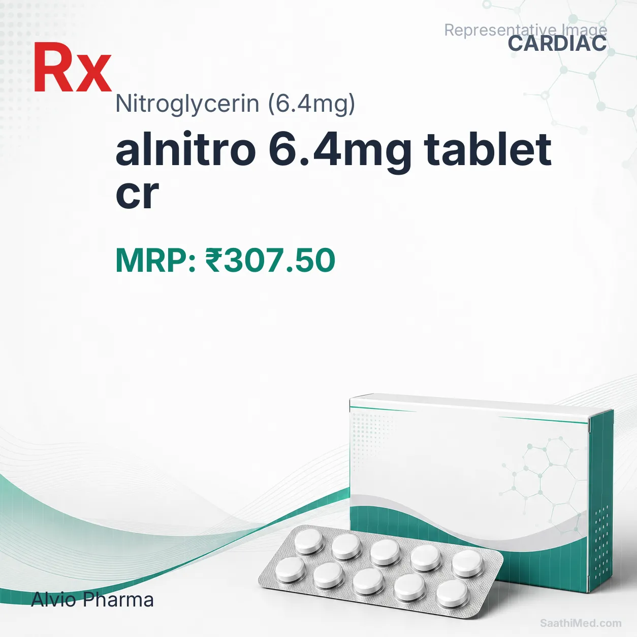 alnitro 6.4mg tablet cr Allopathy (Nitroglycerin (6.4mg)) - Uses in Hindi, Side Effects, Substitutes & Price in India