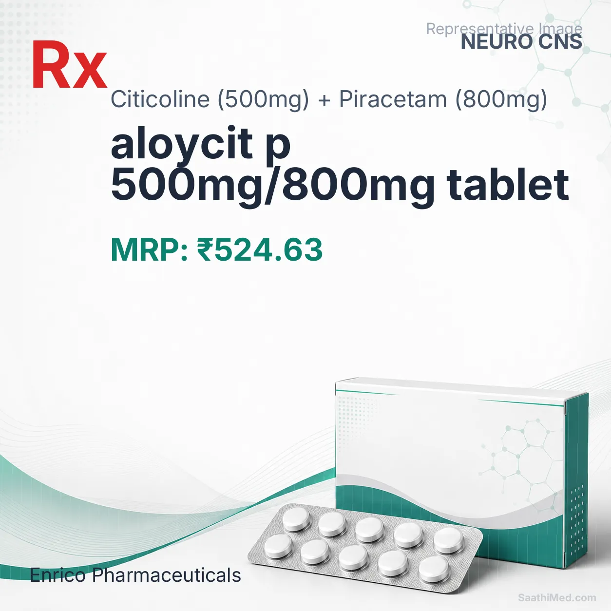 aloycit p 500mg/800mg tablet Allopathy (Citicoline (500mg)) - Uses in Hindi, Side Effects, Substitutes & Price in India