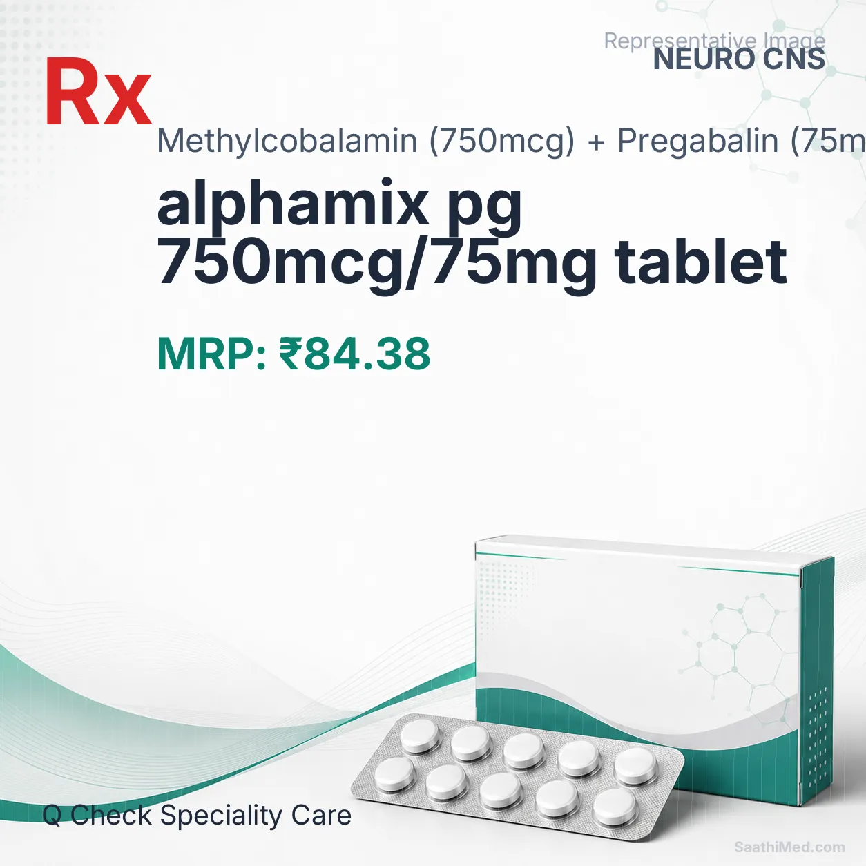 alphamix pg 750mcg/75mg tablet Allopathy (Methylcobalamin (750mcg)) - Uses in Hindi, Side Effects, Substitutes & Price in India
