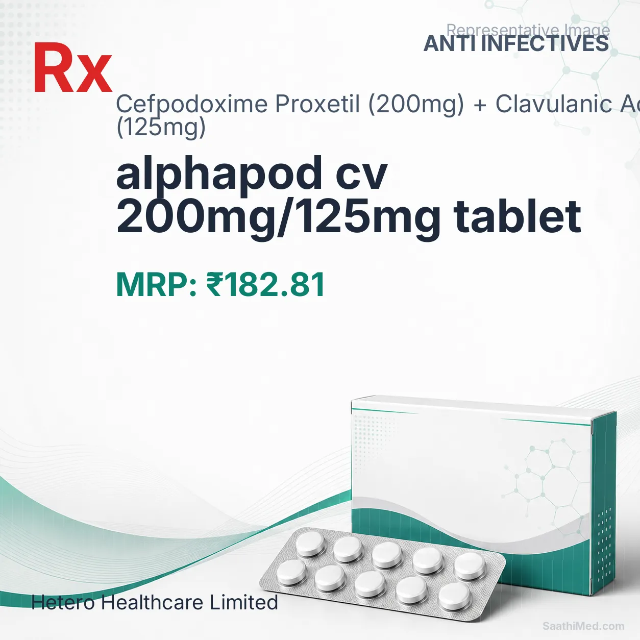 alphapod cv 200mg/125mg tablet Allopathy (Cefpodoxime Proxetil (200mg)) - Uses in Hindi, Side Effects, Substitutes & Price in India
