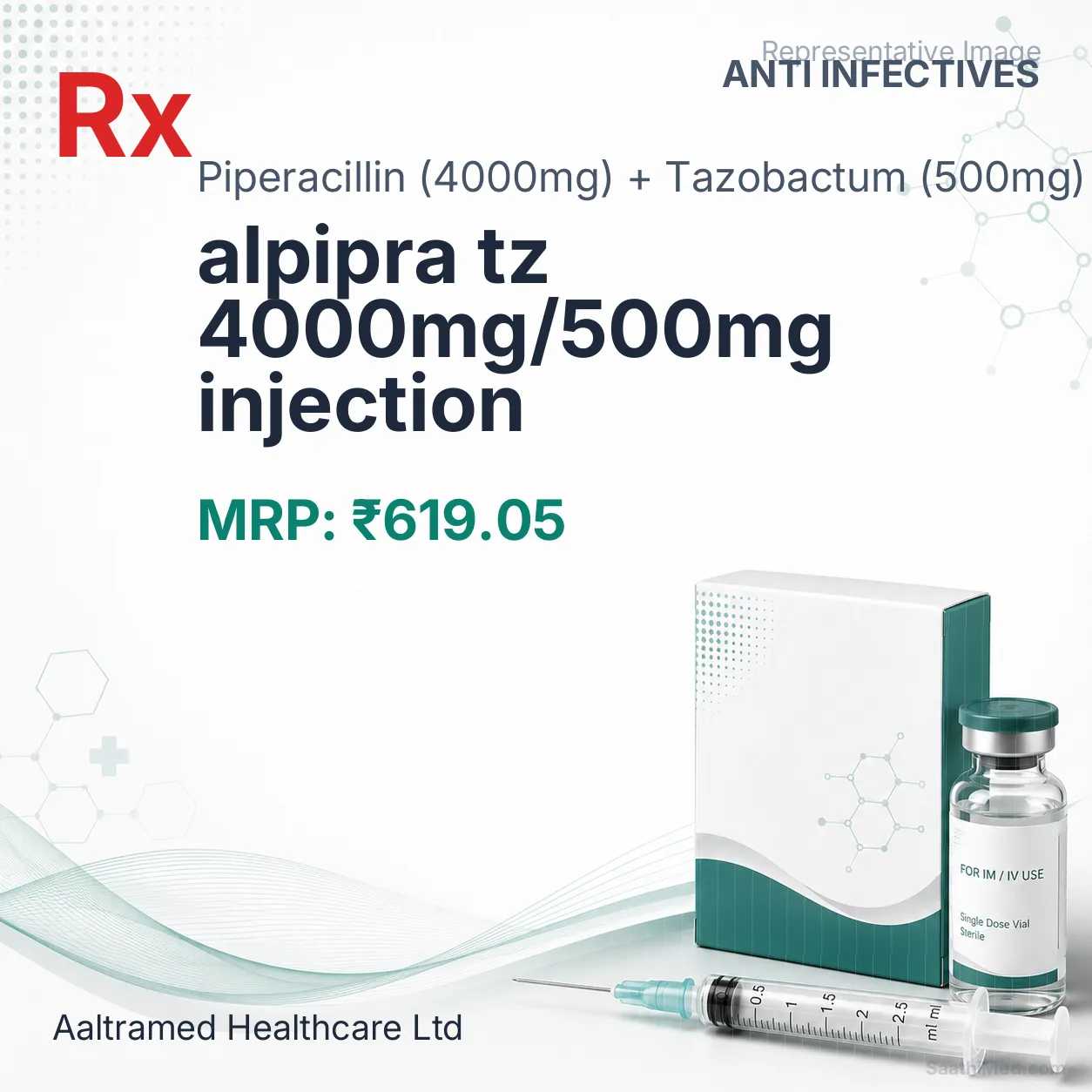 alpipra tz 4000mg/500mg injection Allopathy (Piperacillin (4000mg)) - Uses in Hindi, Side Effects, Substitutes & Price in India